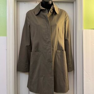 Talbots Petite Fully Lined Trench Coat With Hidden Buttons